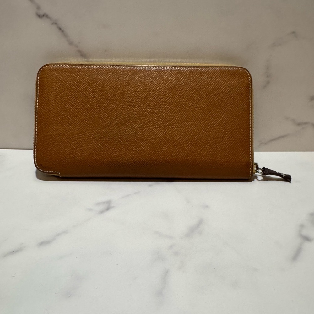 Hermes Silk’In Classique Long Zip Wallet Brown Epsom Leather